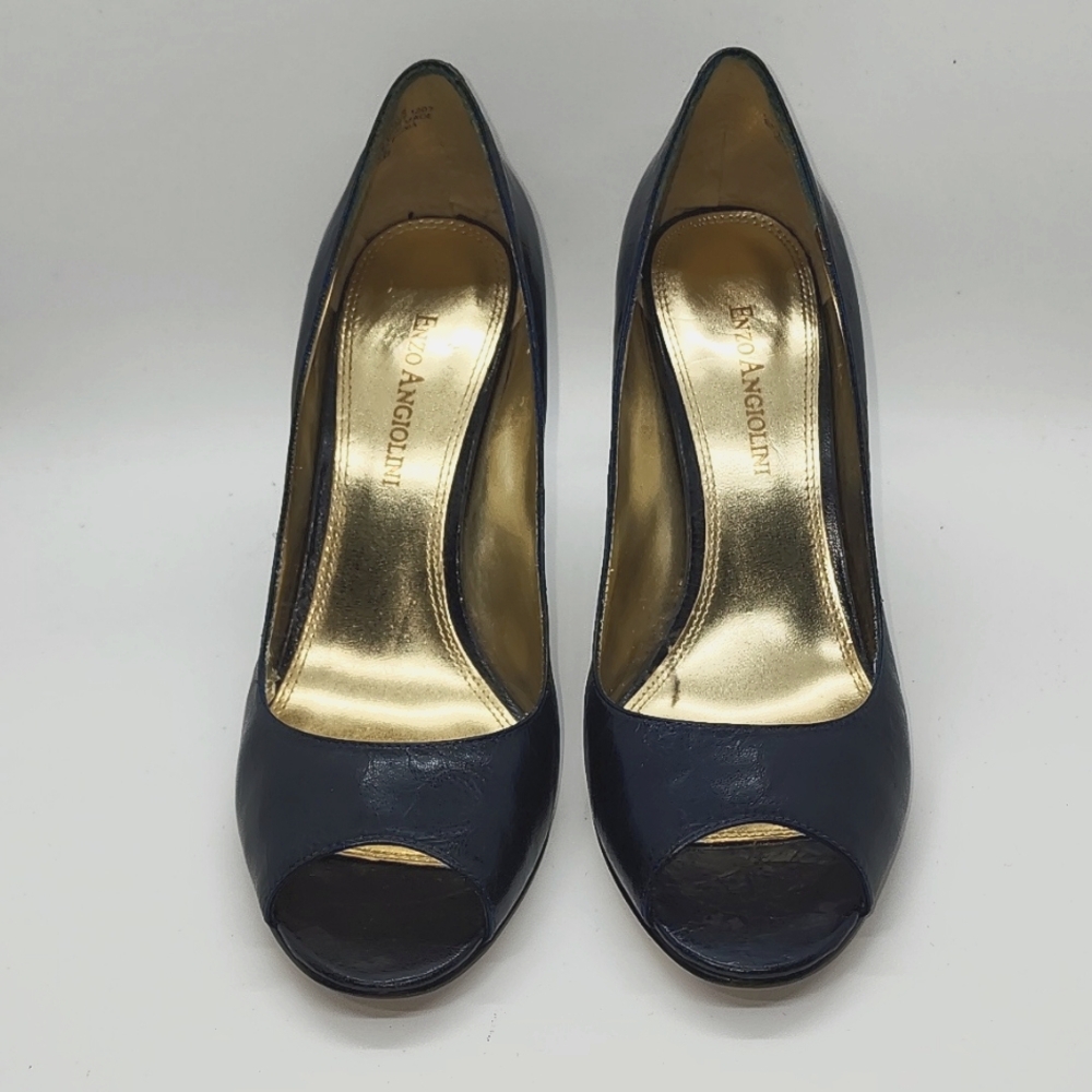 Enzo Angiolini Cobalt Peep-toe 4" Heels Shoes Size 7M